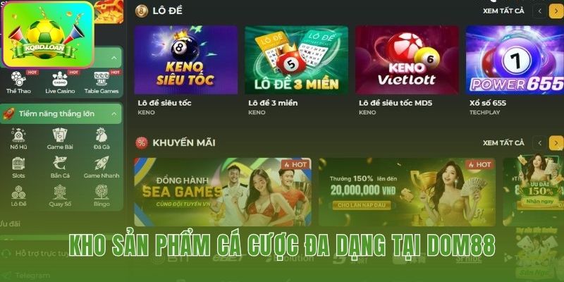 Hệ thống sản phẩm giải trí cá cược phong phú hấp dẫn